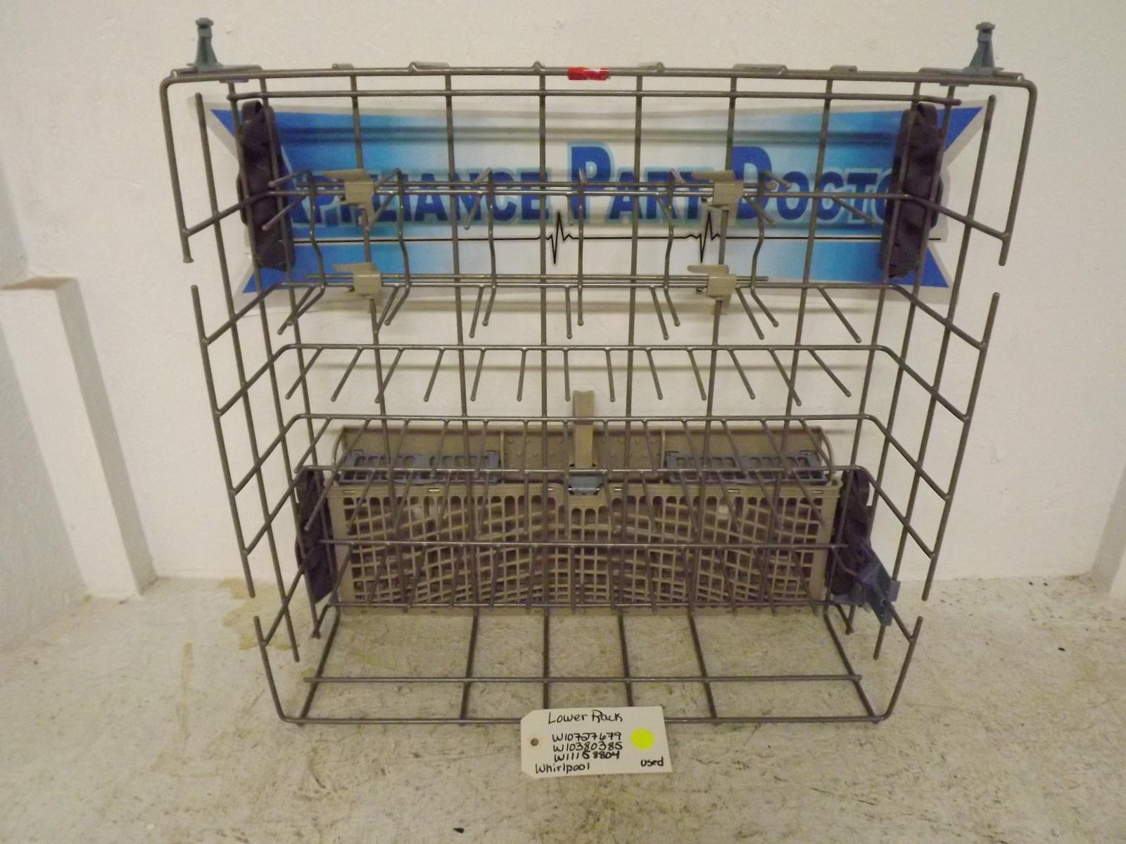 Whirlpool Dishwasher W10727679 W10380385 Lower Rack Used Whirlpool Dishwasher W10727679 W10380385 Lower Rack Used